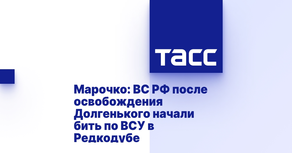Марочко: ВС РФ после освобождения Долгенького начали бить по ВСУ в Редкодубе